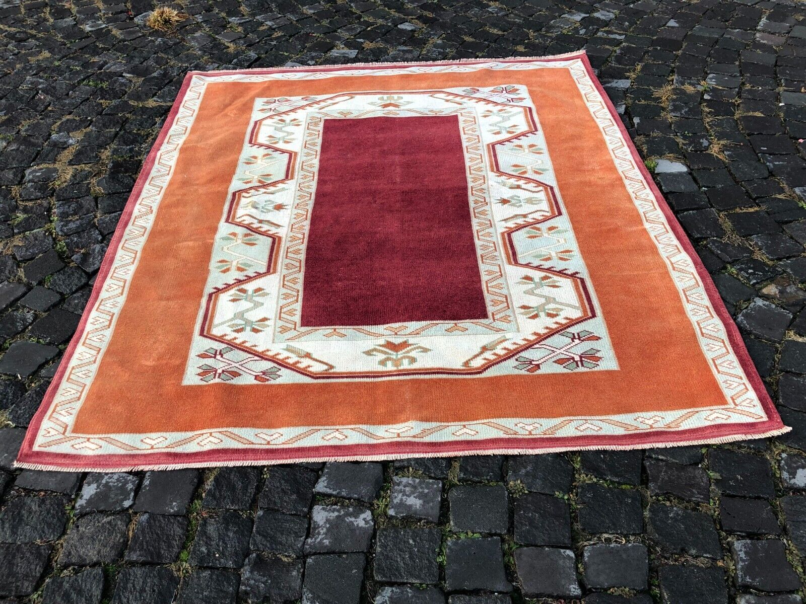 Handmade rug,Turkish rug,Wool rug,Boho decor,Vintage area rug 5,0 x 5,9 ft