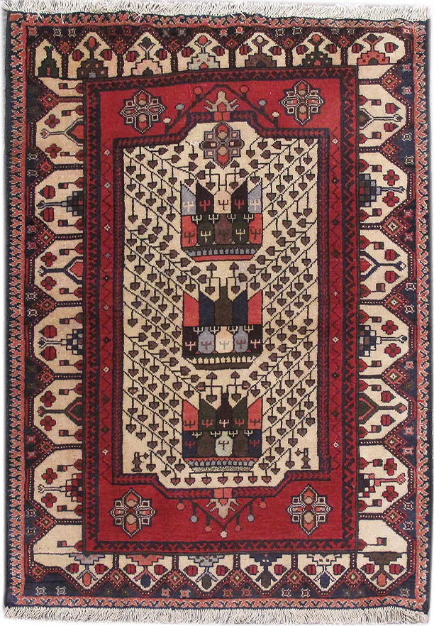 3.4 x 4.9 Perrsian Ethnic Tribbal Hamadan Rug #PIX-82701