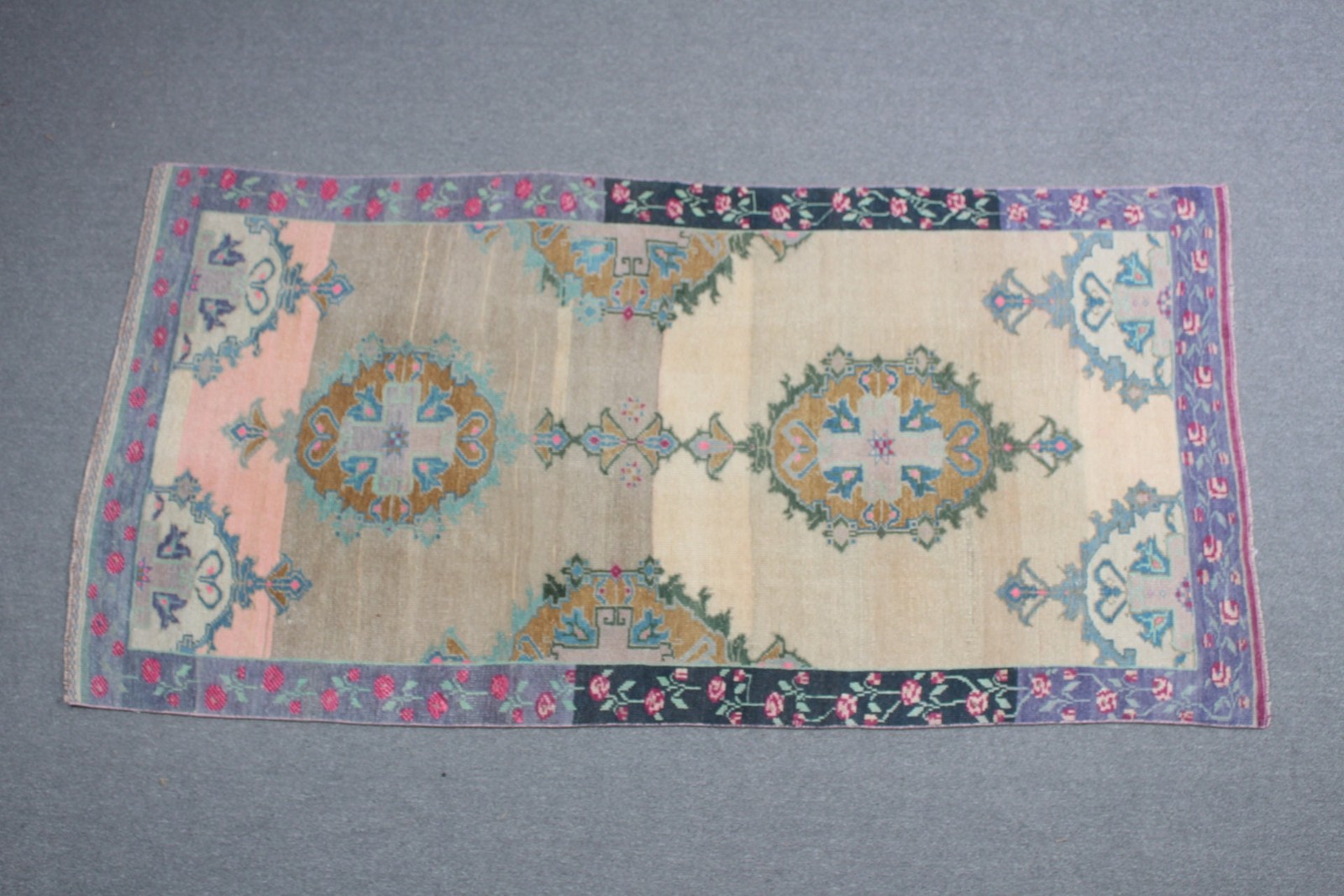 4,9×7,8 ft Rug, Vintage Rug, Turkish Blue Wool Oriental Rug
