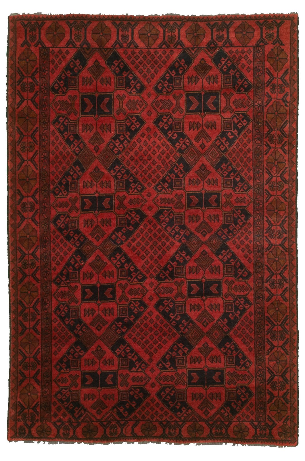 Traditional Dark Copper Hand-knotted Area Rug 4’1″ x 6’2″ Oriental Carpet