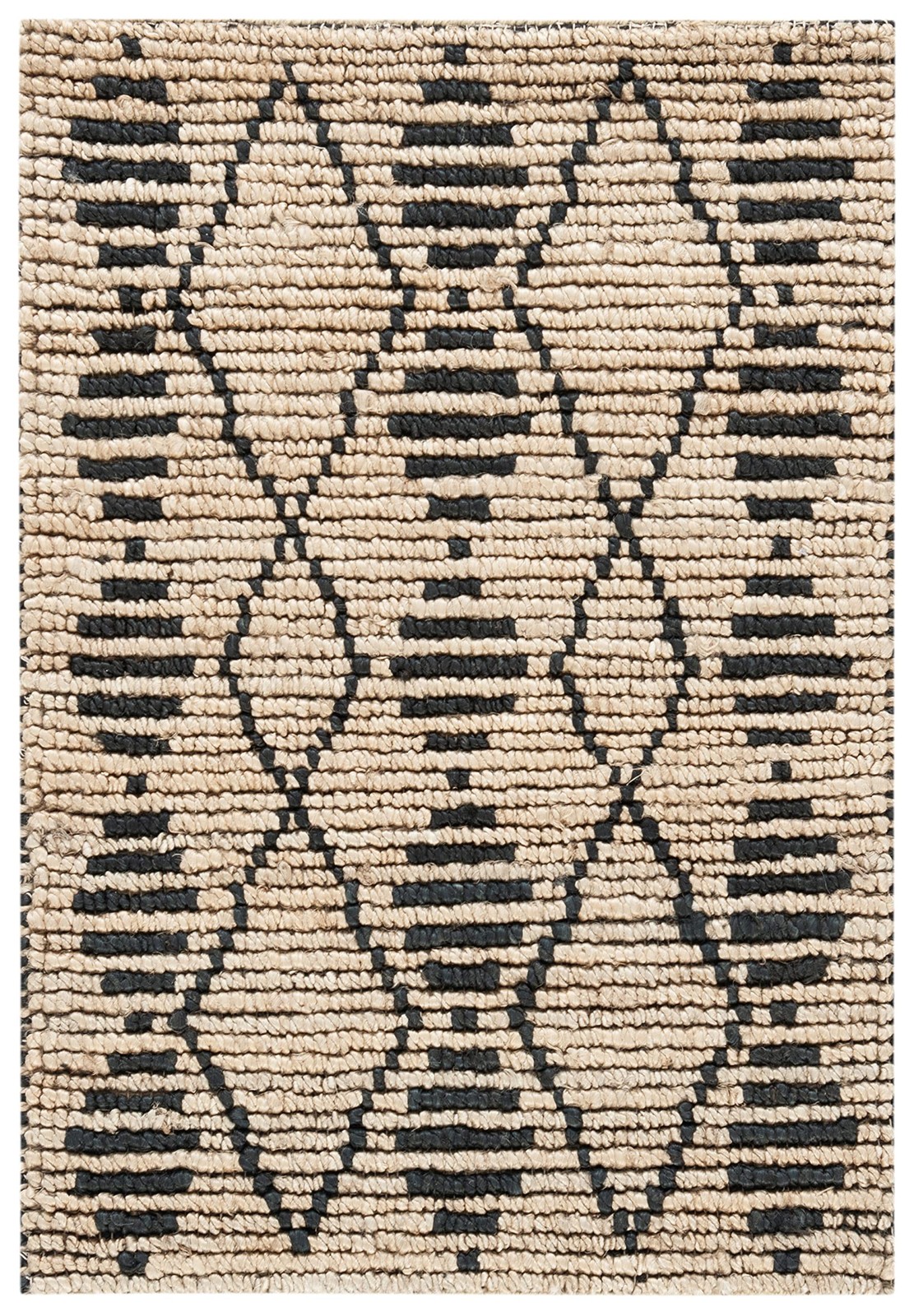 Bohemian Collection 2′ x 3′ Beige / Black BOH703Z Handmade Moroccan Tribal Ju…