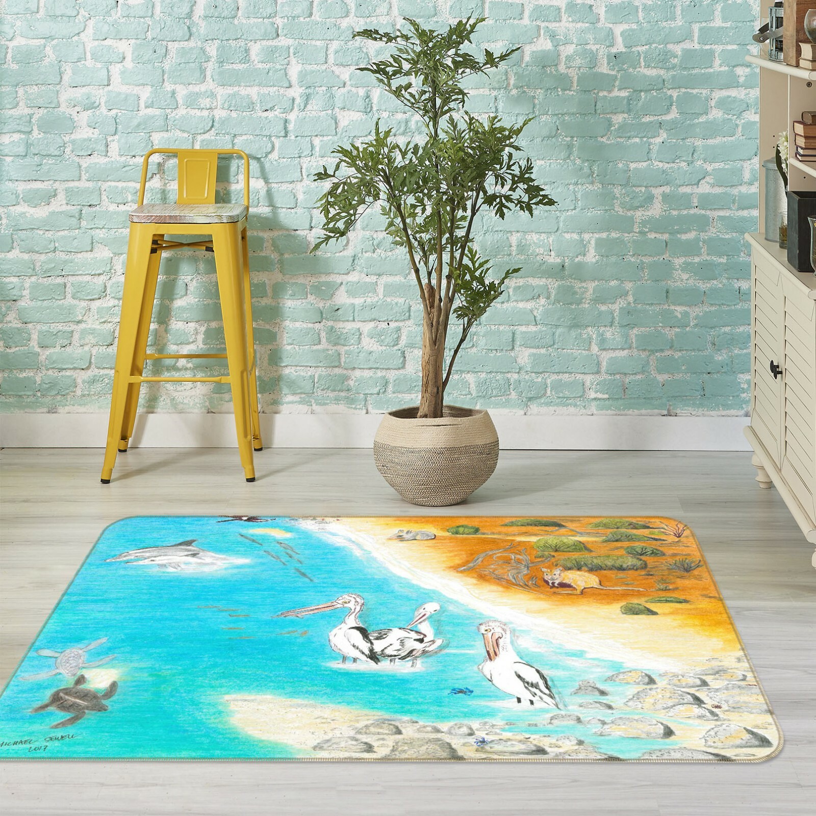 3D Sea Duck Stone ZHUA11 Game Non Slip Rug Mat Photo Carpet Michael Sewell Zoe