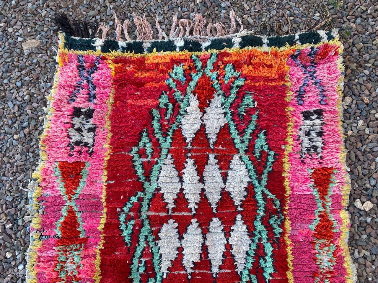 2’7×7’5 ft Moroccan Handmade Cotton Rug Unique Shaggy Berber Bedroom Vintage Rug