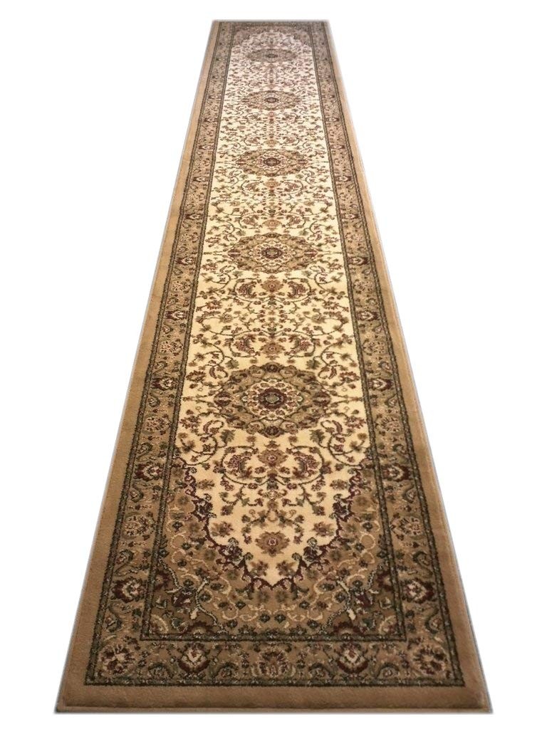 Traditional Area Rug Runner 32 in. X 15 Ft. 10 in. Beige 401