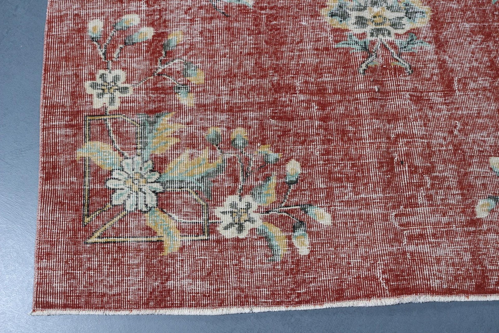Vintage 5,1×8,2 ft Rug, Turkish Large Rug, Red Abstract Rug