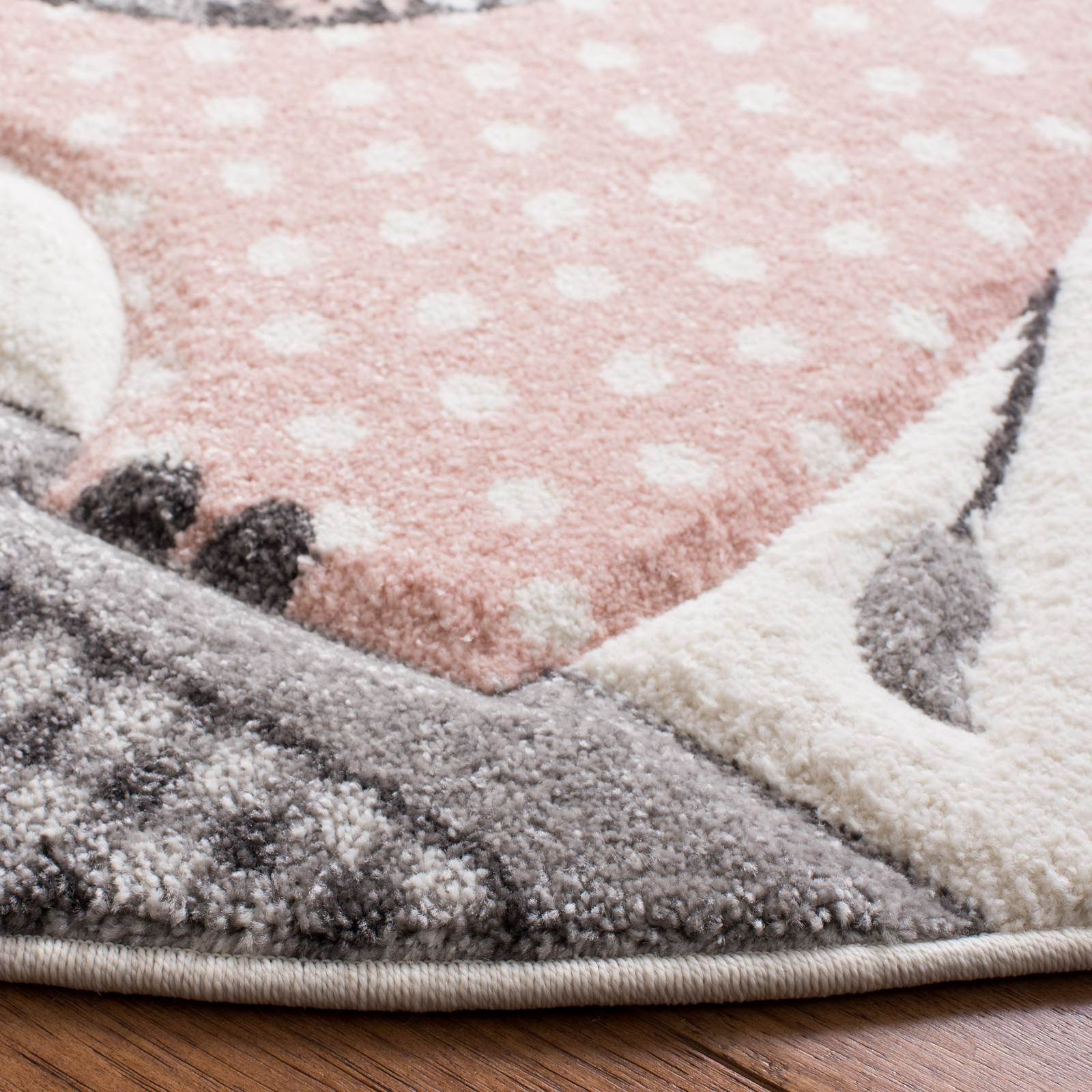 Safavieh Carousel Kids PINK / IVORY 4′ X 4′ Round Area Rug – CRK127P-4R