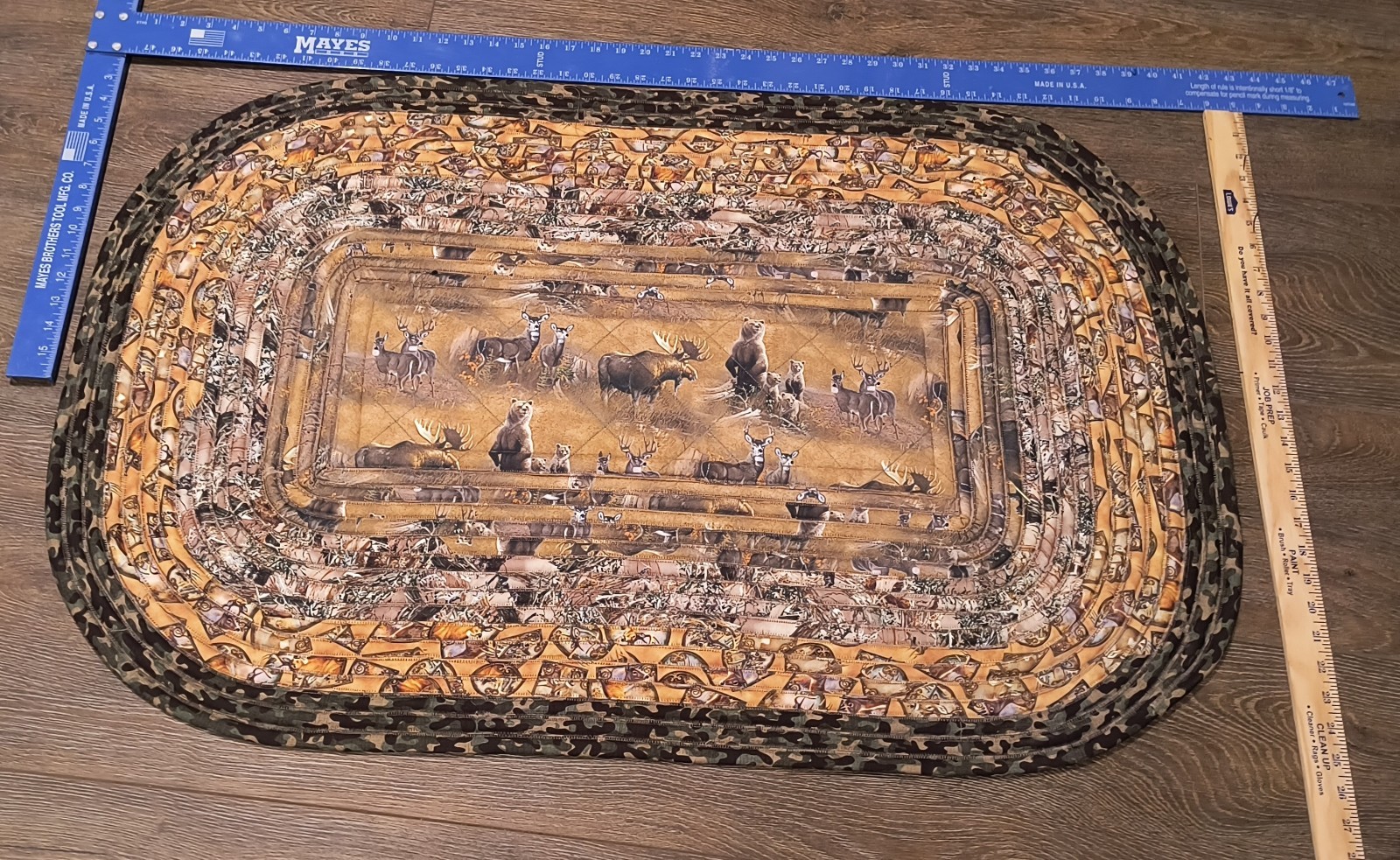 Deer, Elk, Moose, Camouflage Washable Rug Reversible