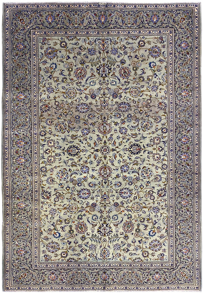 8×11′ Pre-owned Perrsian Kashaan Rug LIGHT GREEN #F-6734