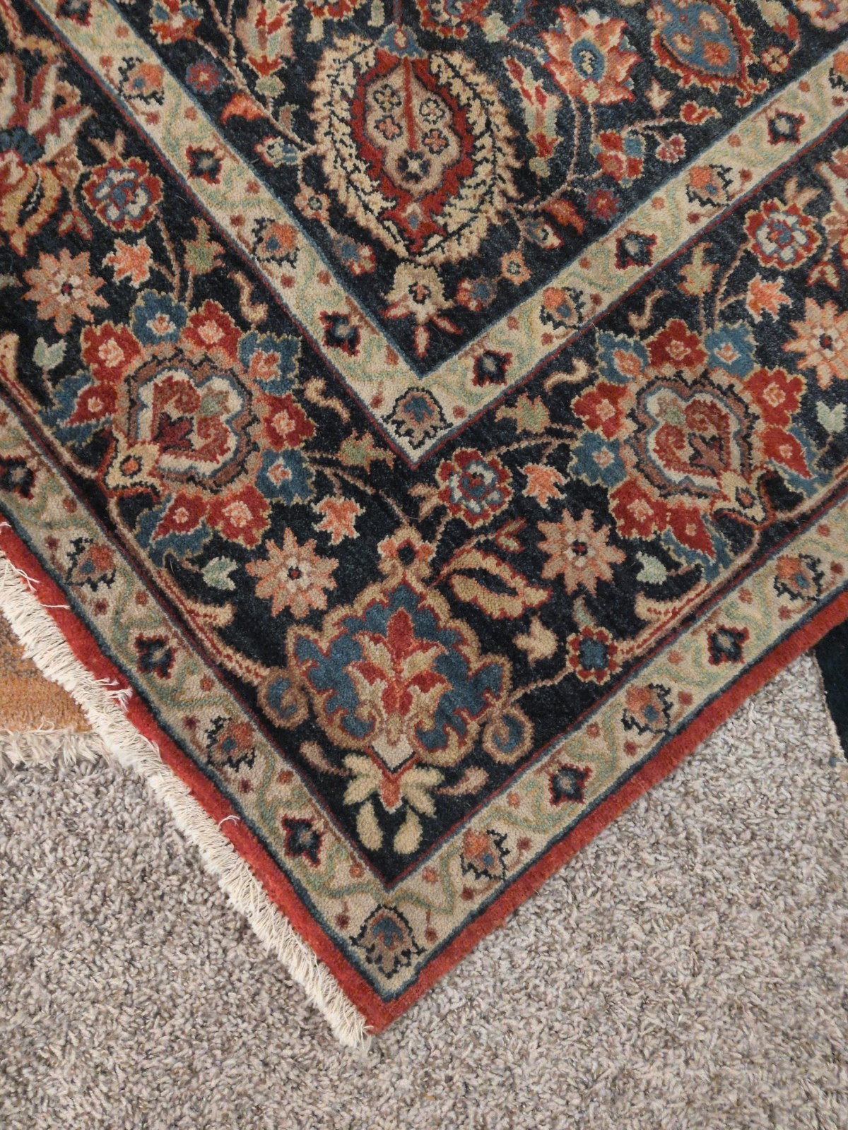 Hand-Knotted Kirman Oriental Rug Square Floral Classic Area Decor Carpet 6X6 ft