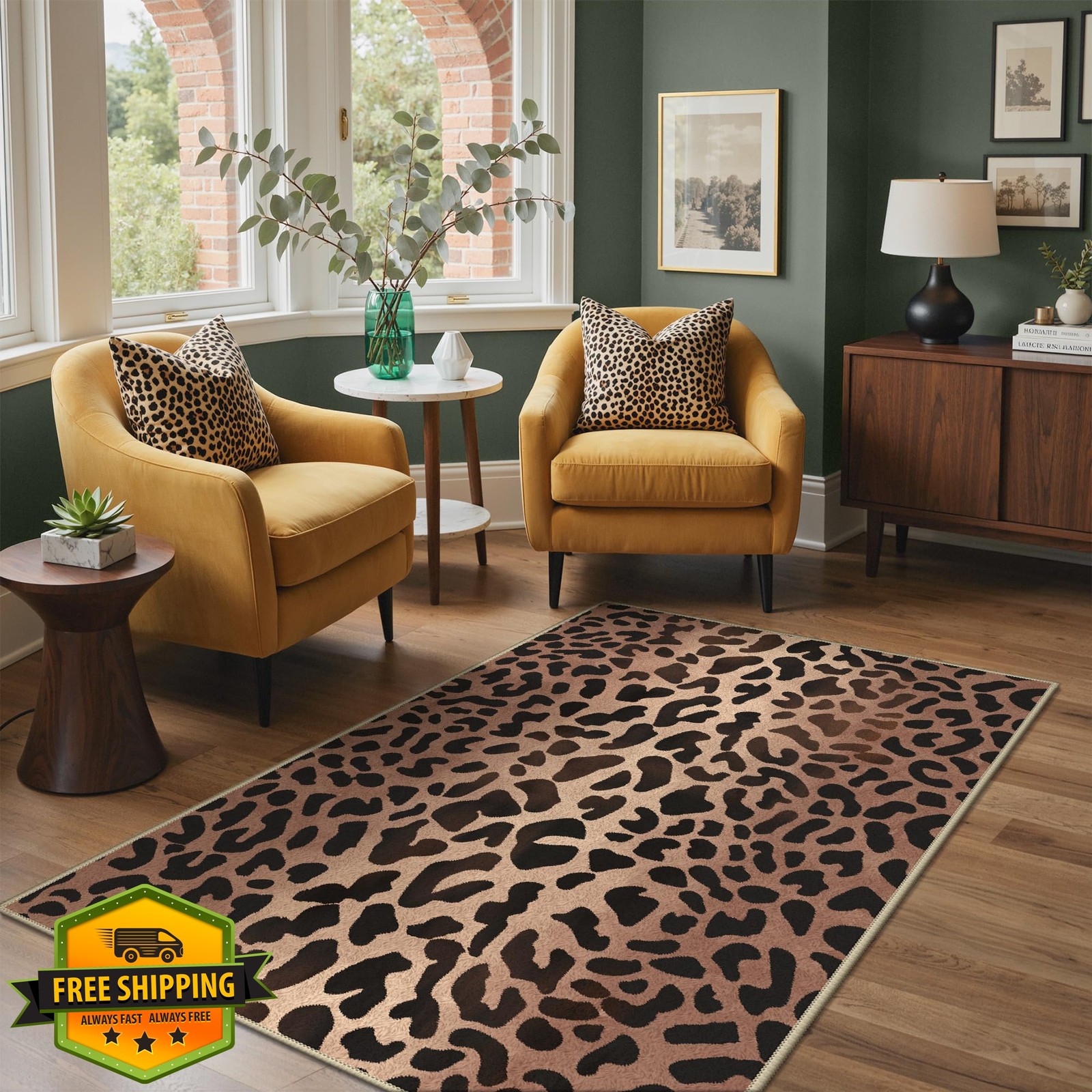 Bavni 3×5 Cheetah Leopard Area Rug