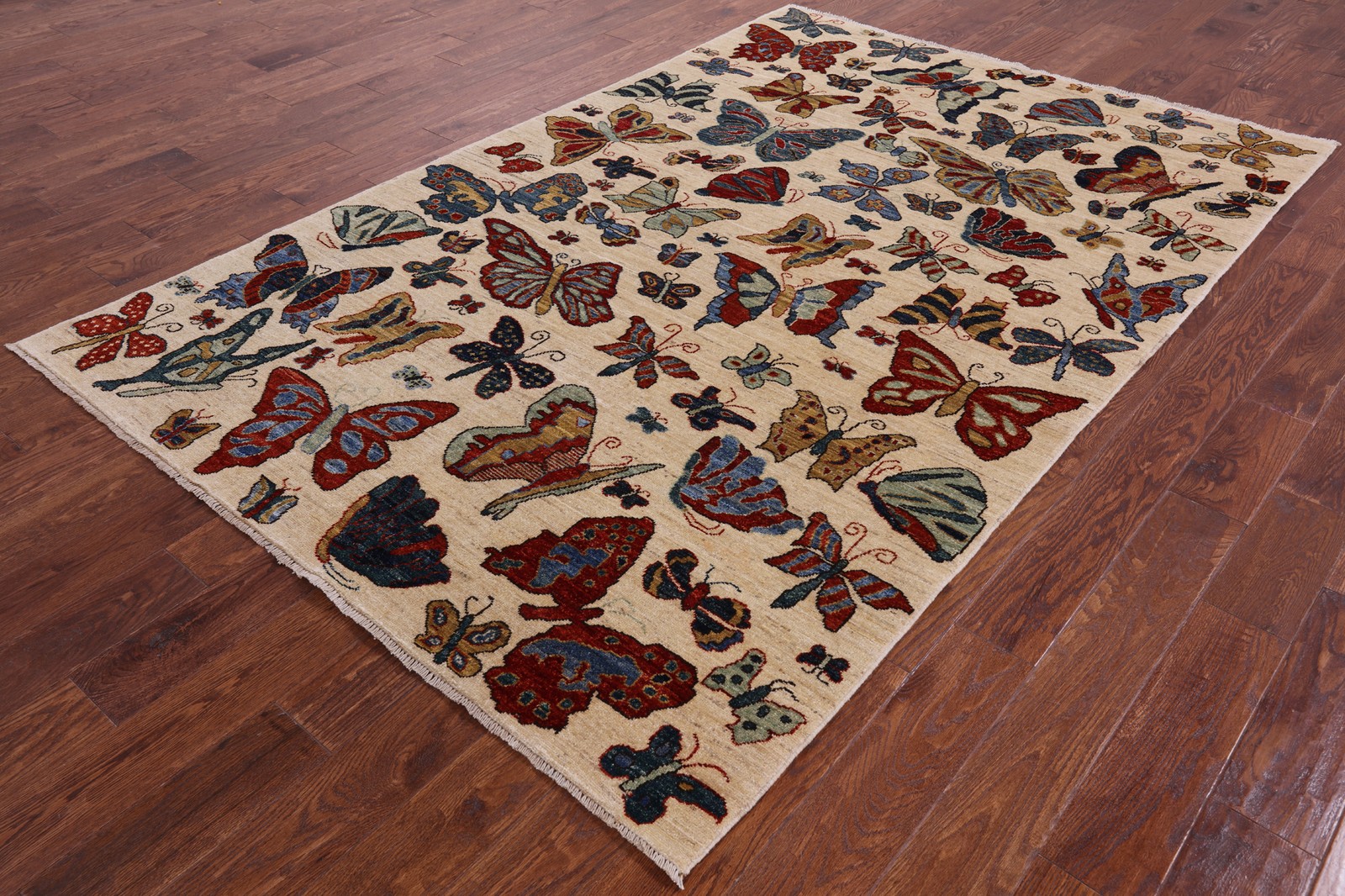 Butterflies Gabbeh Hand-Knotted Rug 5′ 7″ X 8′ 5″ – Q5161