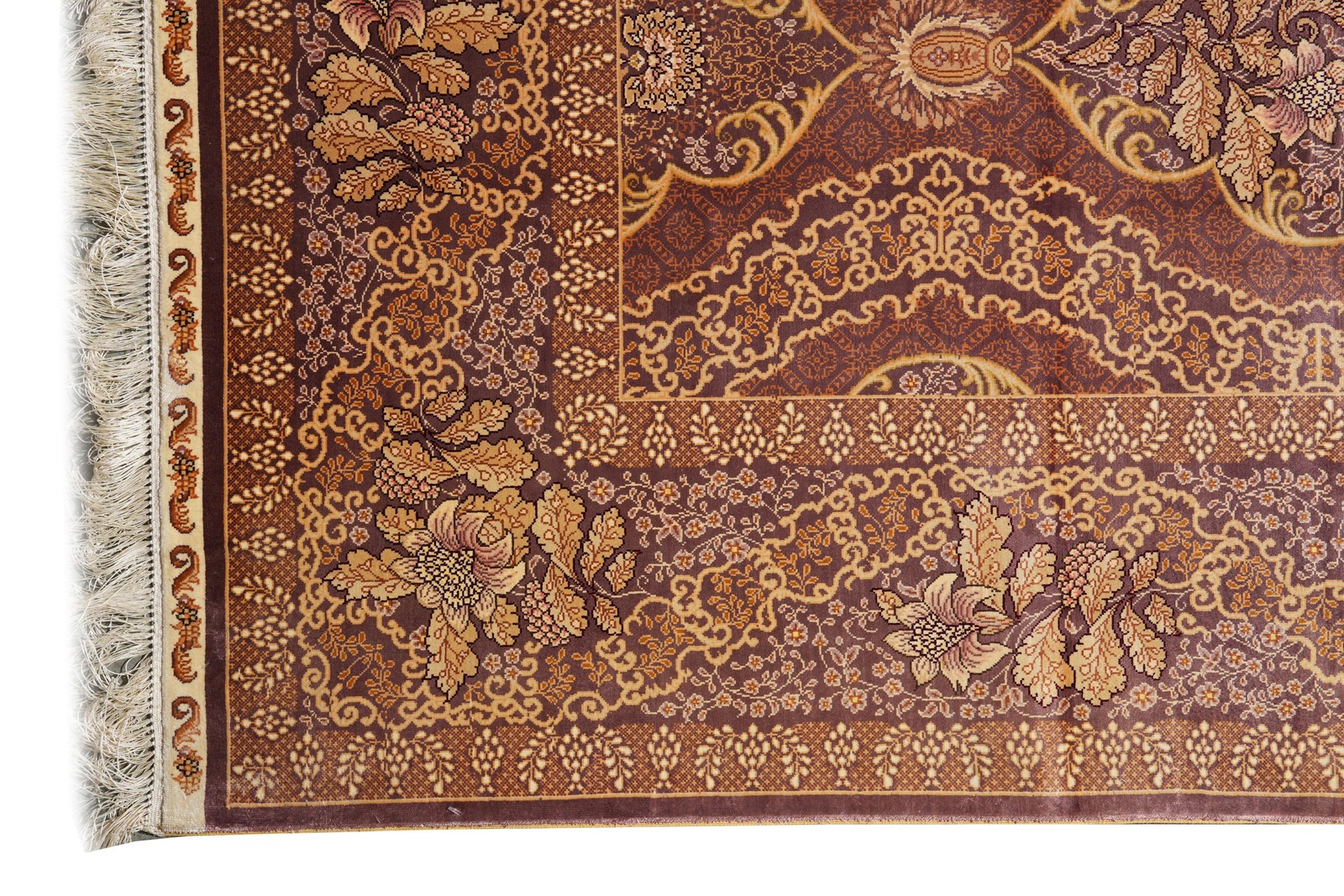 6 x 9 Hand-Knotted Bamboo Silk Carpet Rust Gold #PIX-55763