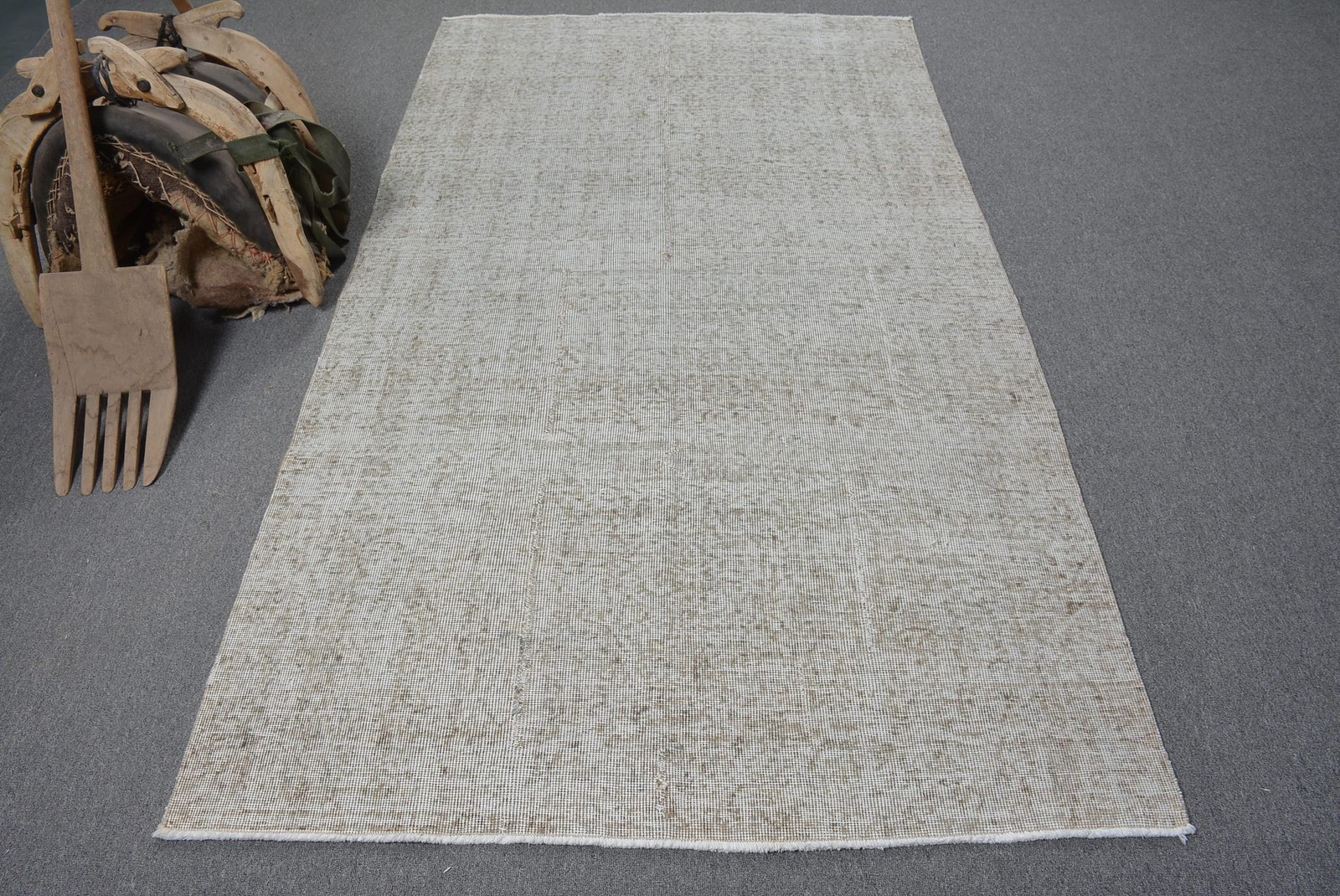 Turkish Rug, Area 4,4×7,9 ft Rug, Gray Rug