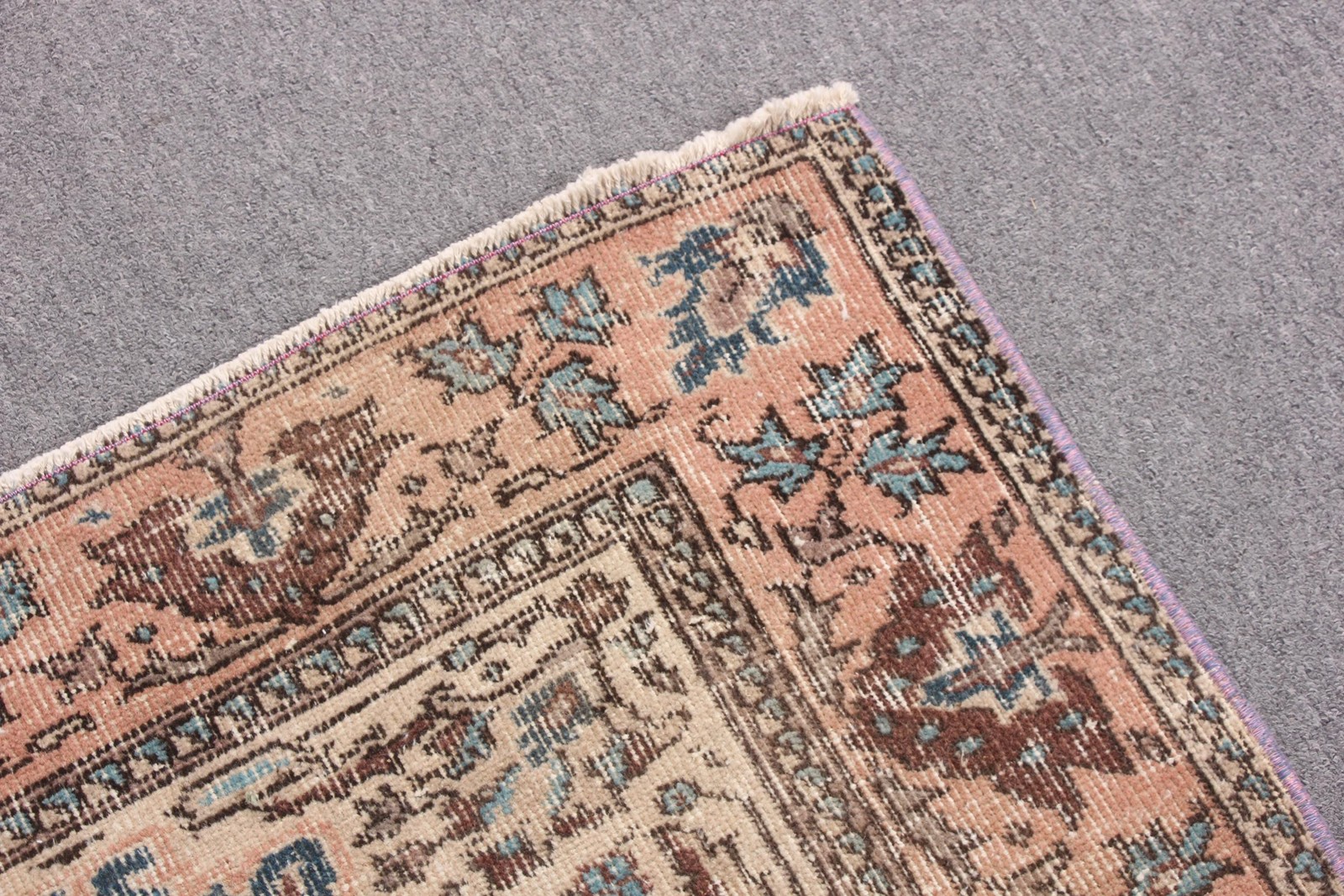 3,9×6,2 ft Area Vintage Rug, Orange Floral paisley Turkish Rug