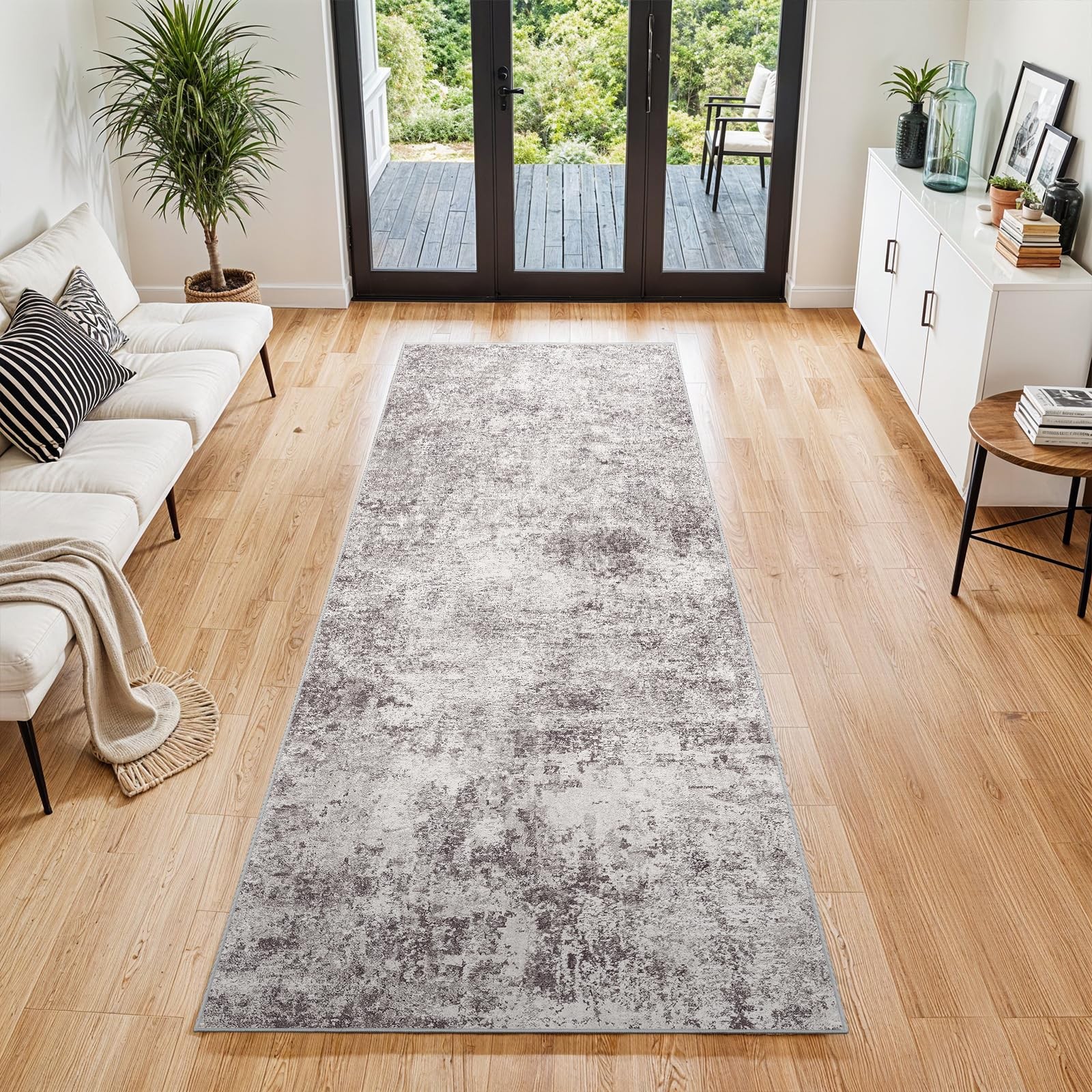 2×6 Washable Kitchen Runner Rug – Abstract Non-Slip Mat with Rubber Backing I…