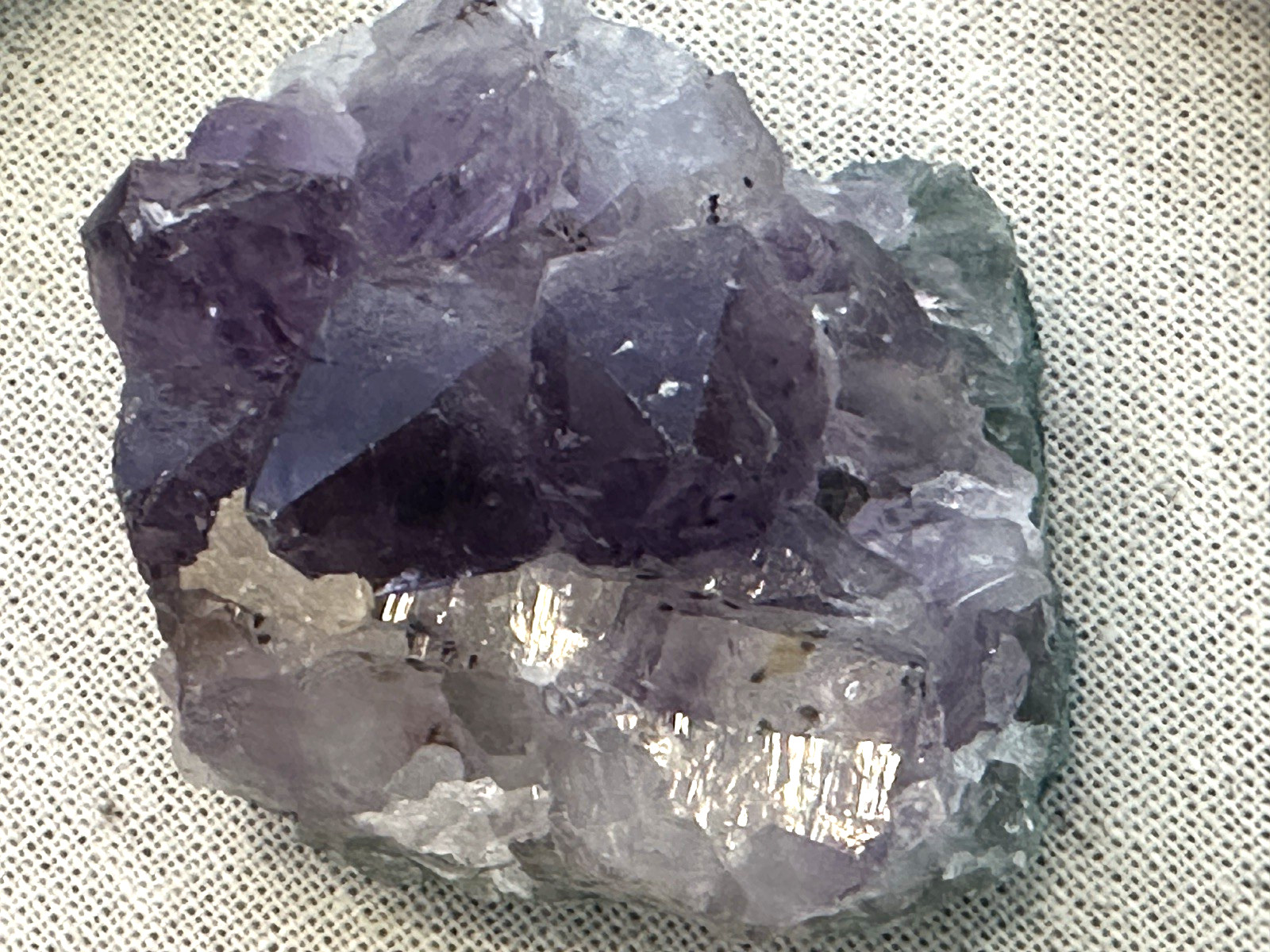 Amethyst Stone Framed In Shadow Box Beveled Mat Linen Backing 12”x12”x2.5” 4lbs