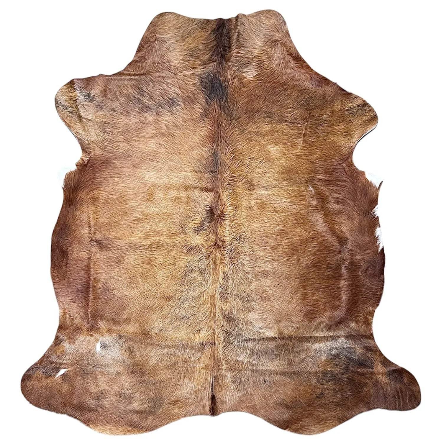 Large Brown Cowhide Rug I307—5.5×6.4 ft