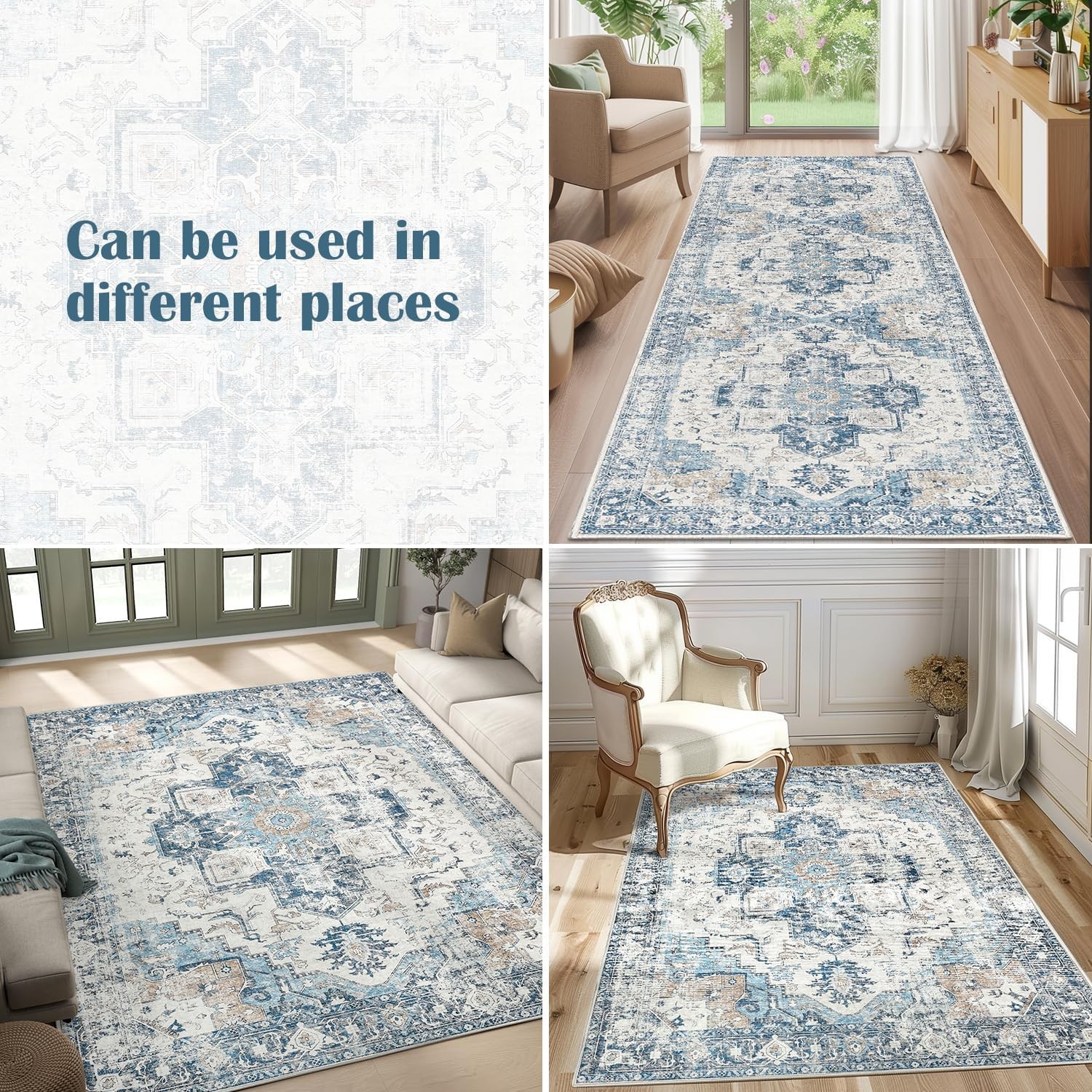 jinchan Runner Rug 2×8 Hallway Rug Kitchen Washable Runner Vintage Mat Retro …