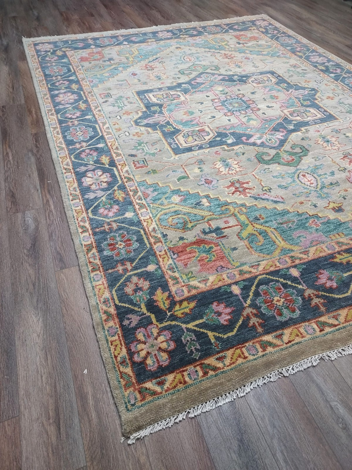 STUNNING 9×12 TURKISH SERAPI HERIZ RUG,VIBRANT FRESH COLOR PALETTE MODERN SCHEME