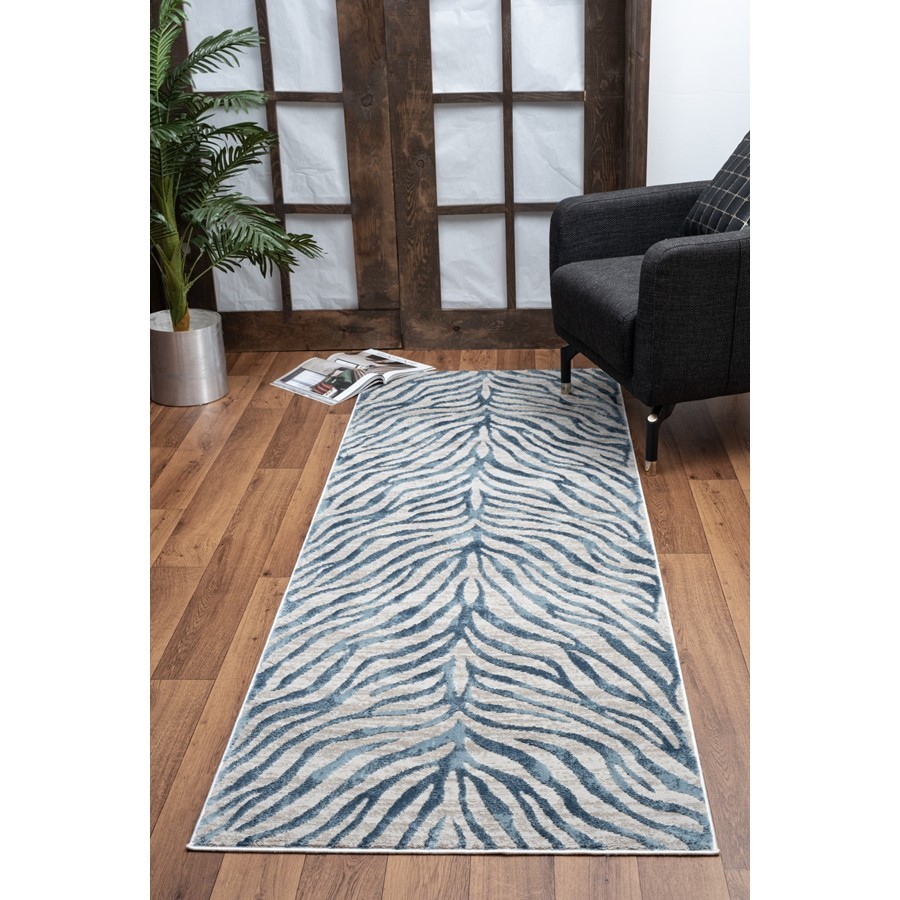 Conrad Home Concepts 2′ x 3′ Abstract Area Rug, Blue Animal Skin – CNC60062-3