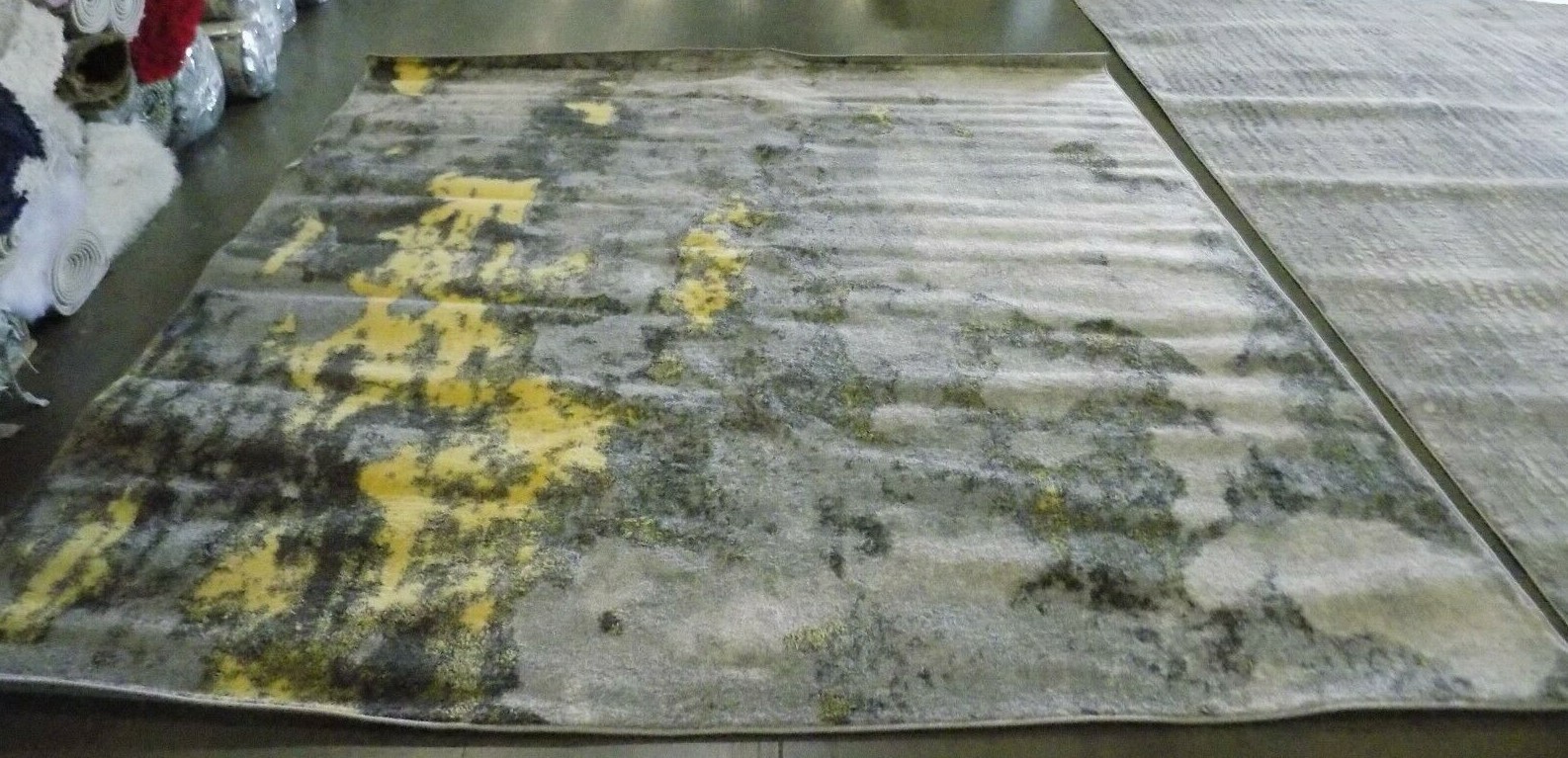 GREY / YELLOW 8′ X 8′ Sq Damage Binding Rug Reduced Price 1172588996 ADR134H-8SQ