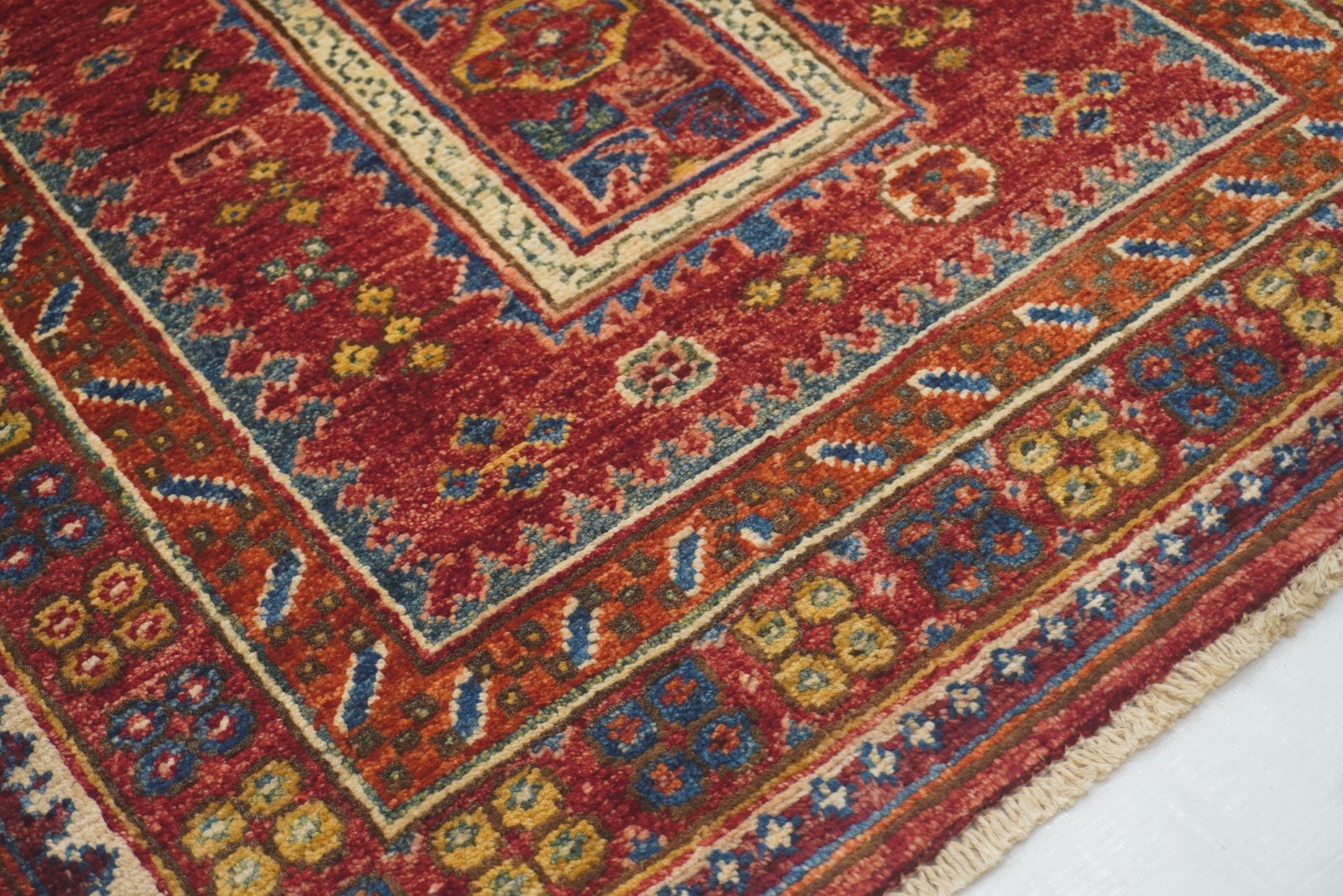 3×4 ft Red Afghan Hand Knotted Tribal Small Area Rug