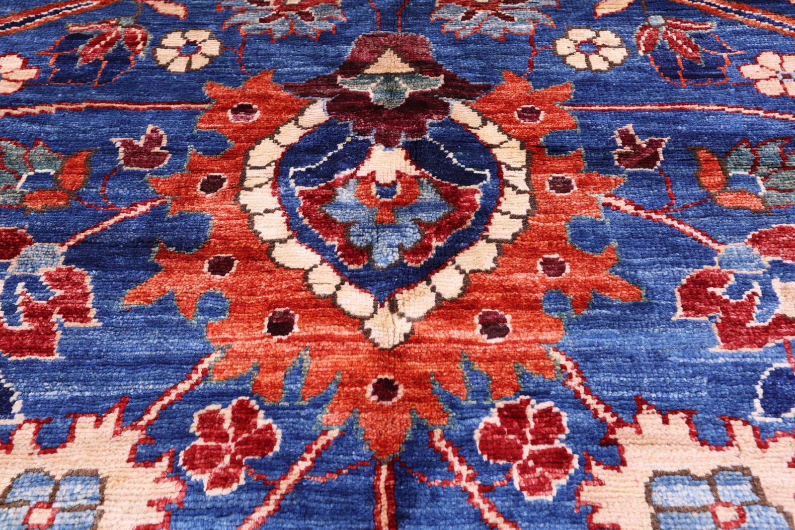 Blue 9′ 11″ X 13′ 11″ Heriz Serapi Handmade Rug – Q22817