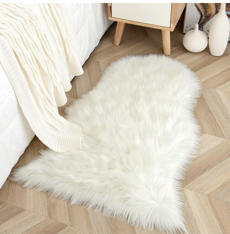 YJ.GWL Soft Faux Sheepskin Fur Area Rug, Luxury Fluffy Rug for Sofa