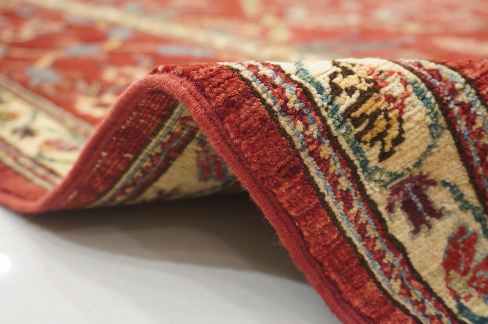 8×8 ft Red Bidjar Afghan Fine Hand Knotted Transitional Oriental Square Rug