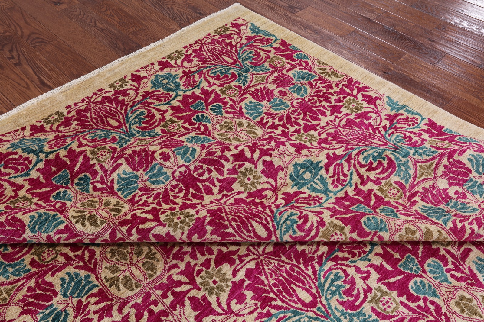 Hand Knotted William Morris Wool Rug 9′ 0″ X 11′ 9″ – Q1632