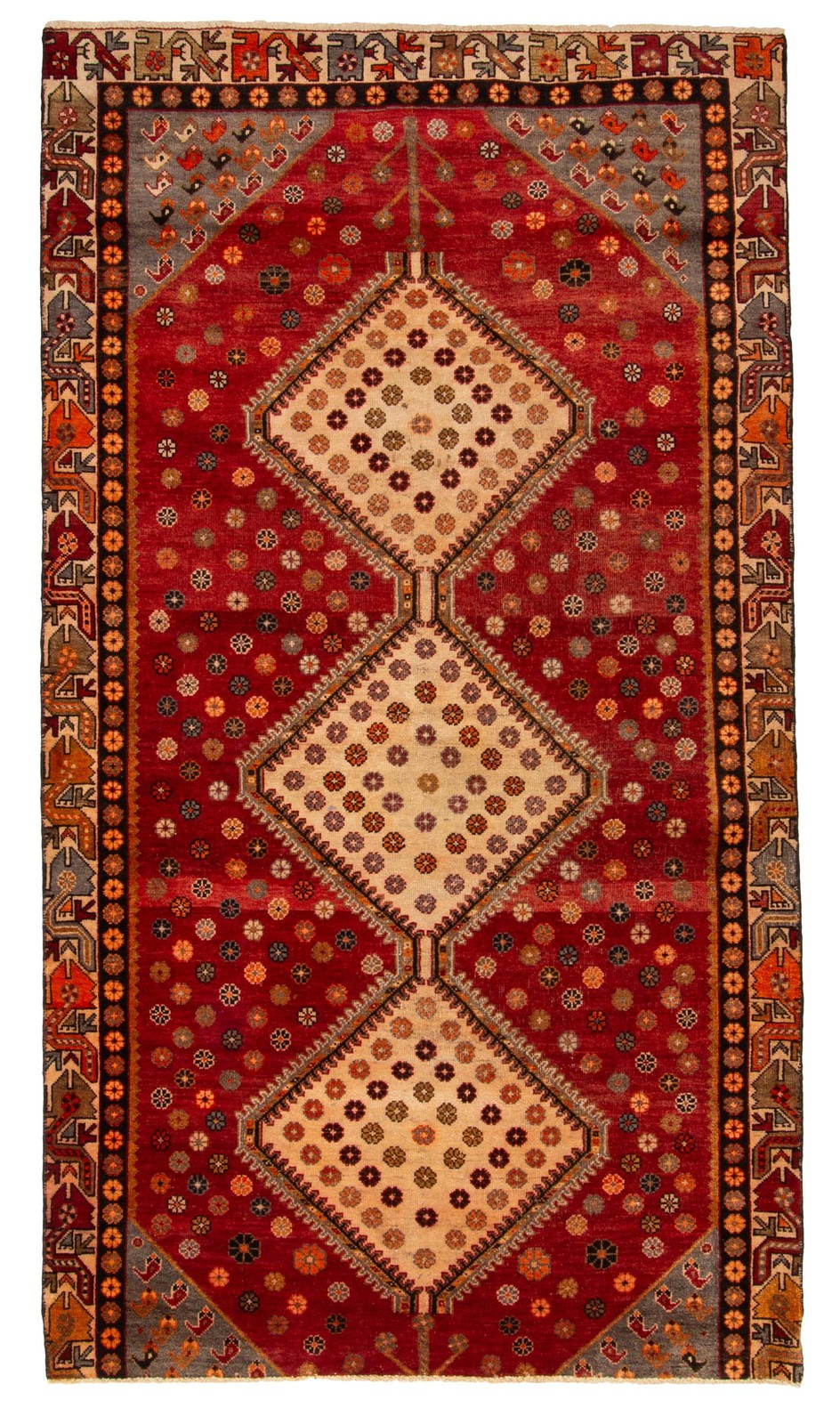 Vintage 4’10” x 8’8″ Traditional Hand Knotted Vegetable Dye Wool Area Rug
