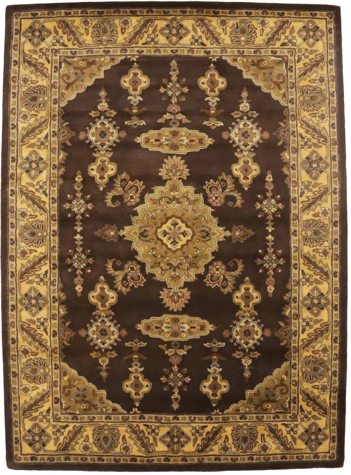 Hand-Tufted Dark Brown Classic Floral Rug Oriental Modern Decor Carpet 8X11 ft