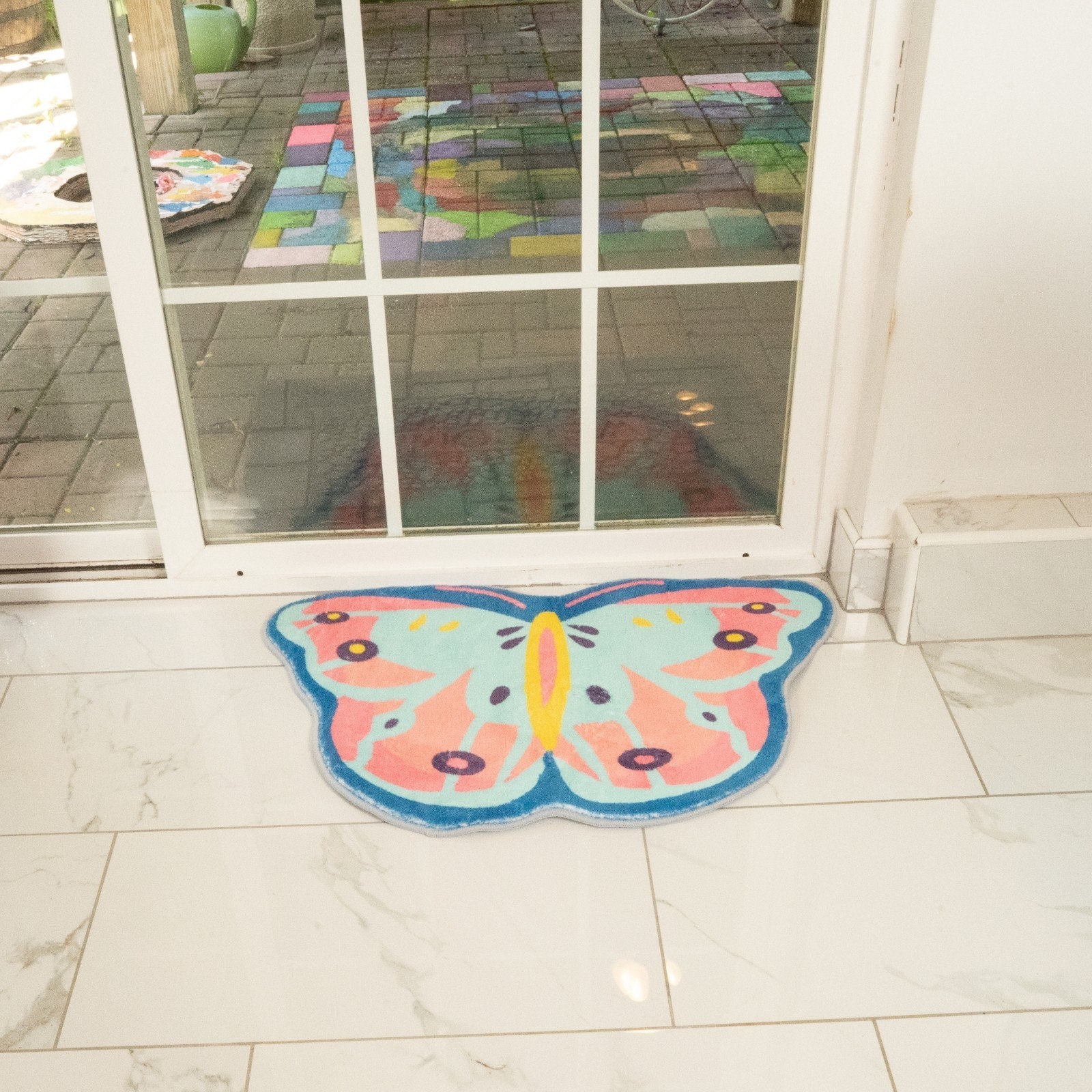 Butterfly Shaped Area Rug 31″ Colorful Soft Plush Kids Room Floor Mat Gift