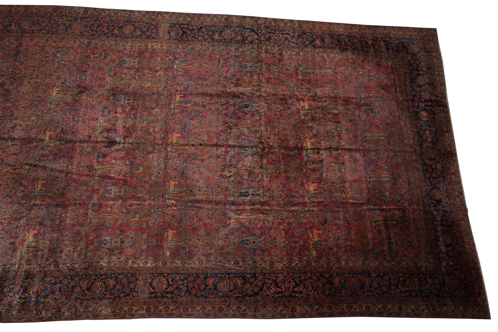 13′ x 22′ Salmon Antique Perssiaan Kashhan Rug 1900’s #16268