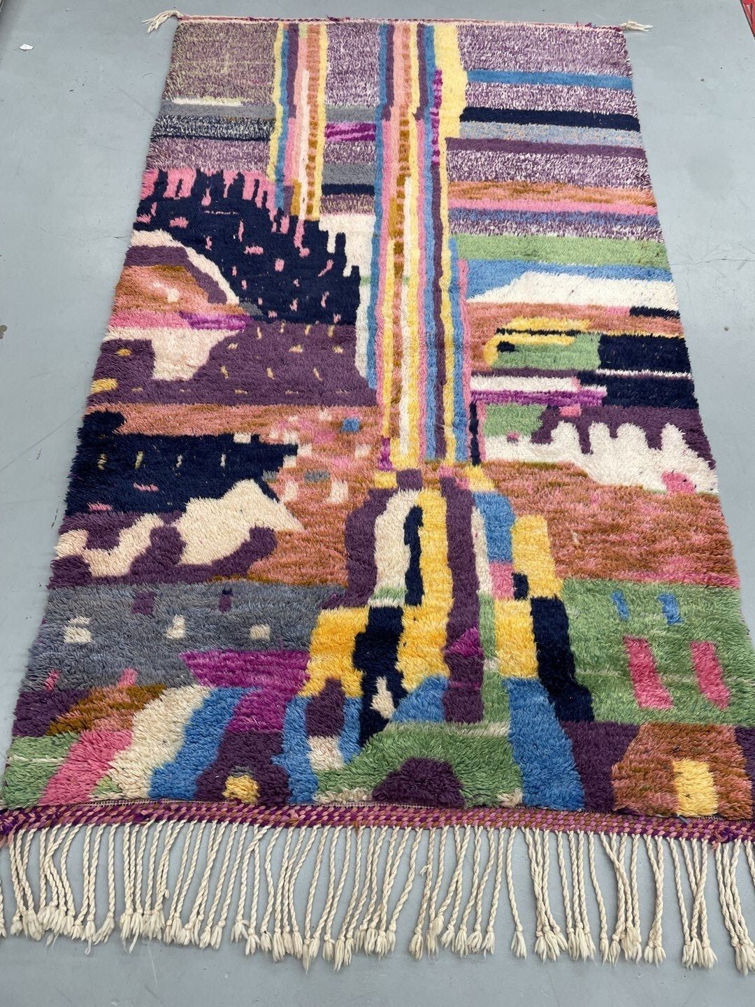 Handmade Moroccan Rug – 5ft x 8ft11in – Contemporary Abstract – Beni Mrirt Rug