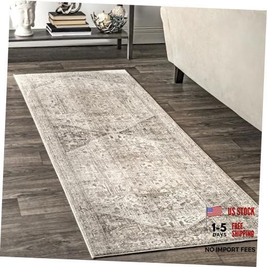 Harriet Vintage Medallion Fringe Area Rug – 2×8 Runner Rug Traditional