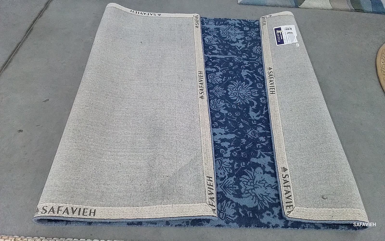 BLUE / DARK BLUE 5′-0″ x 8′-0″ Back Stain Rug Reduced Price 1172804469 RVT104E-5