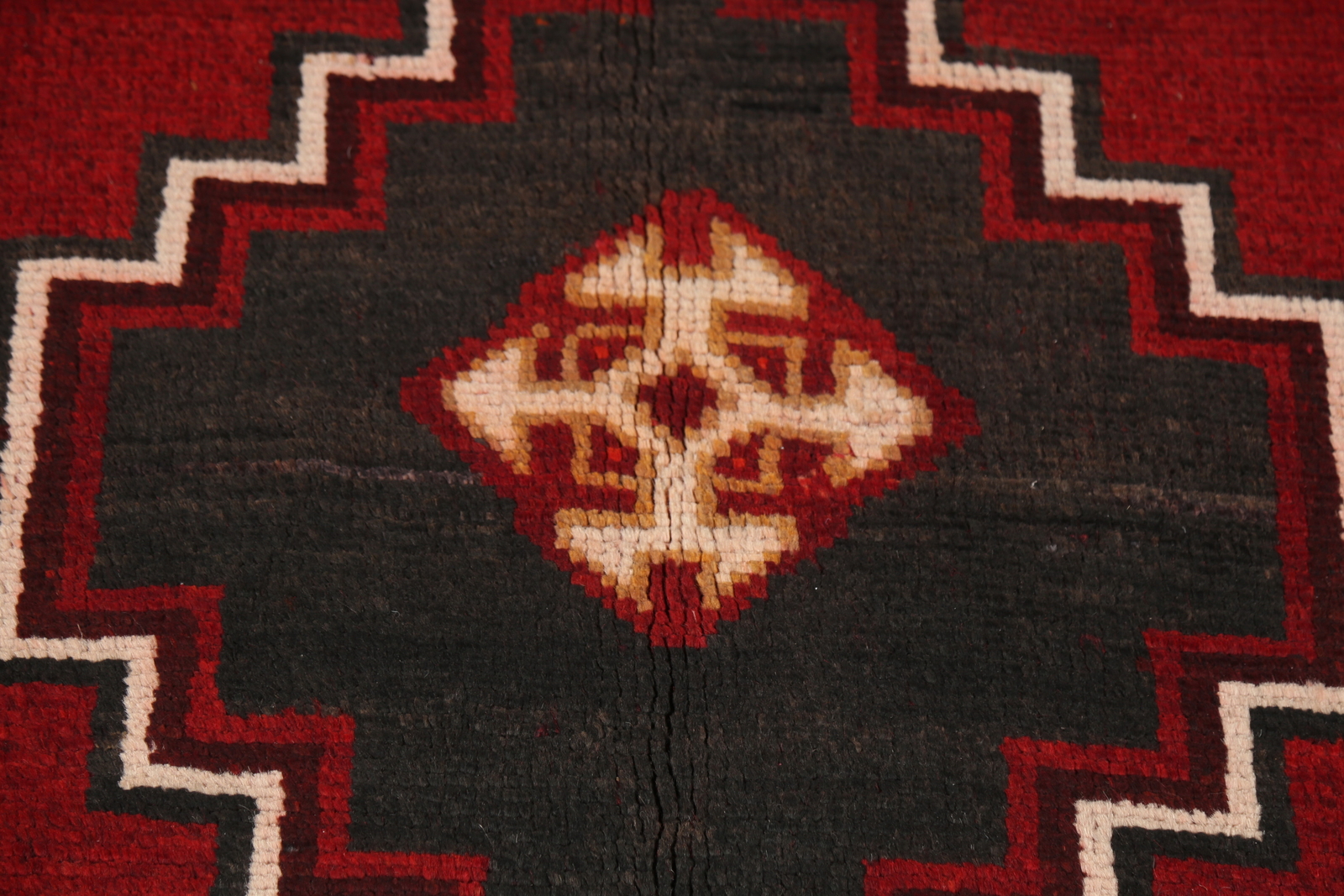 Red/ Orange Vintage Geometric Traditional Rug 4×8 ft Hand-knotted Wool Carpet