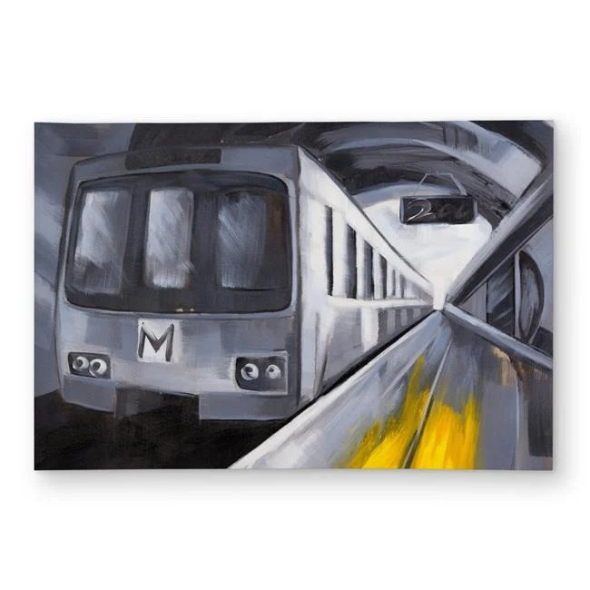 2×3 ft. Subway Outdoor Area Rug – Contemporary Transportation Decor – Rectangle