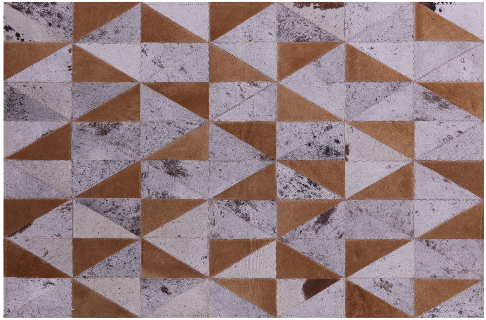 3′ 3″ X 5′ 0″ Brown Salt & Pepper Natural Cowhide Hand Stitched Rug – C3430