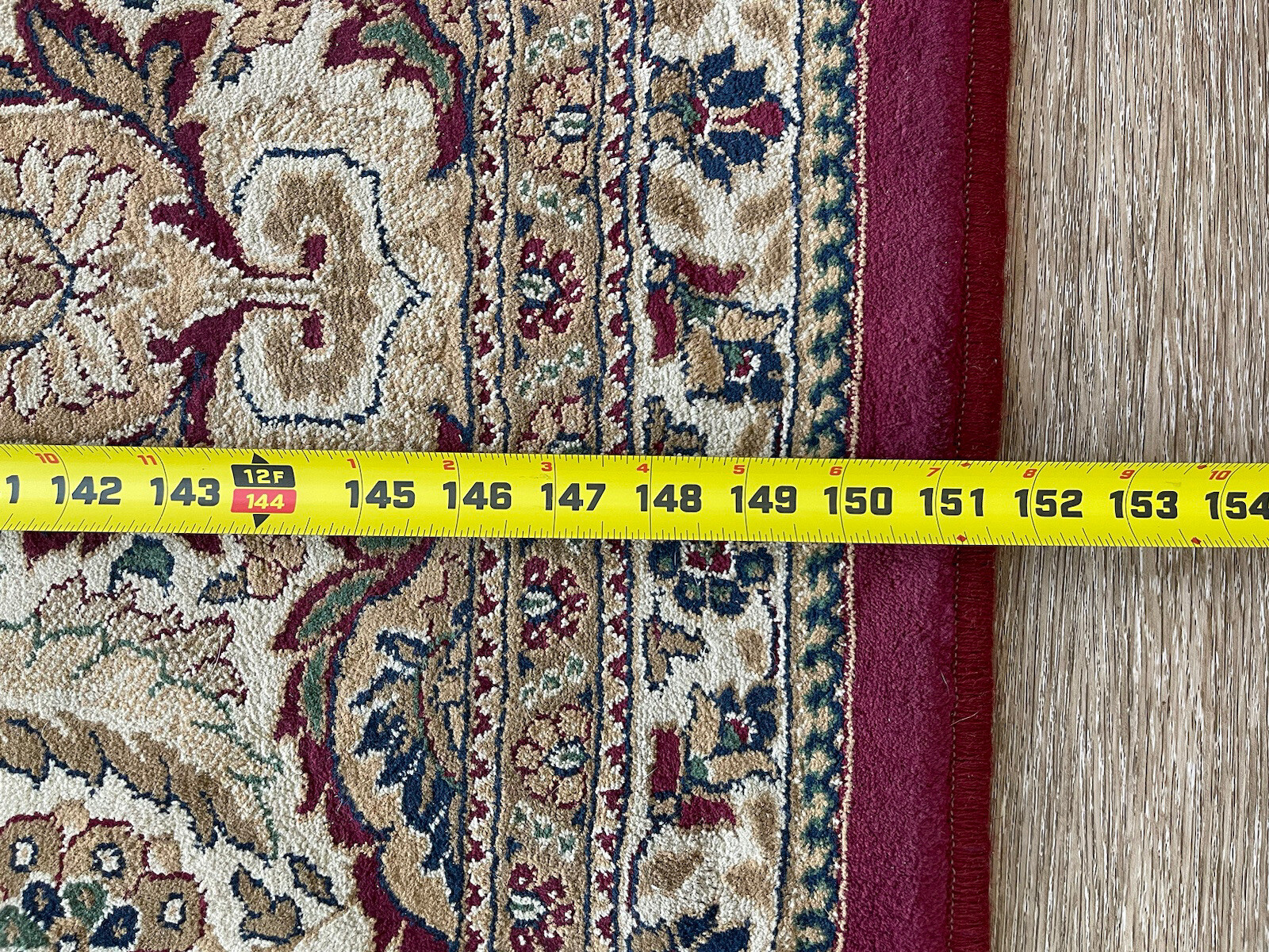 9.2’ X 12×7’ Red Ivory Tan Blue Floral Area Rug Thick Pile Stain Resistant