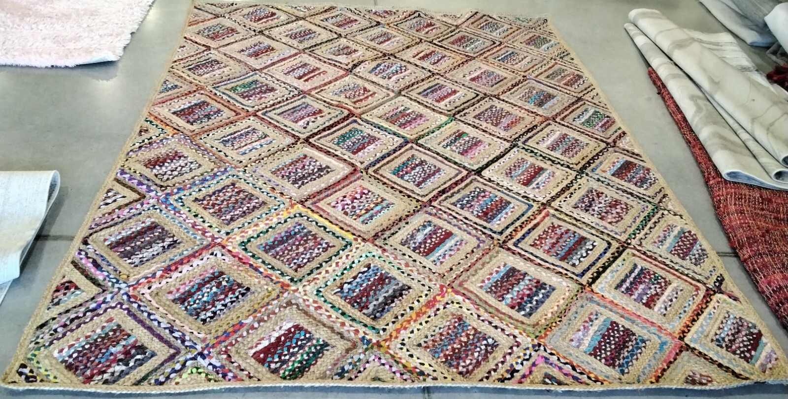 NATURAL / RED 8′ X 10′ Broken Thread Rug, Reduced Price 1172764916 CAP354B-8
