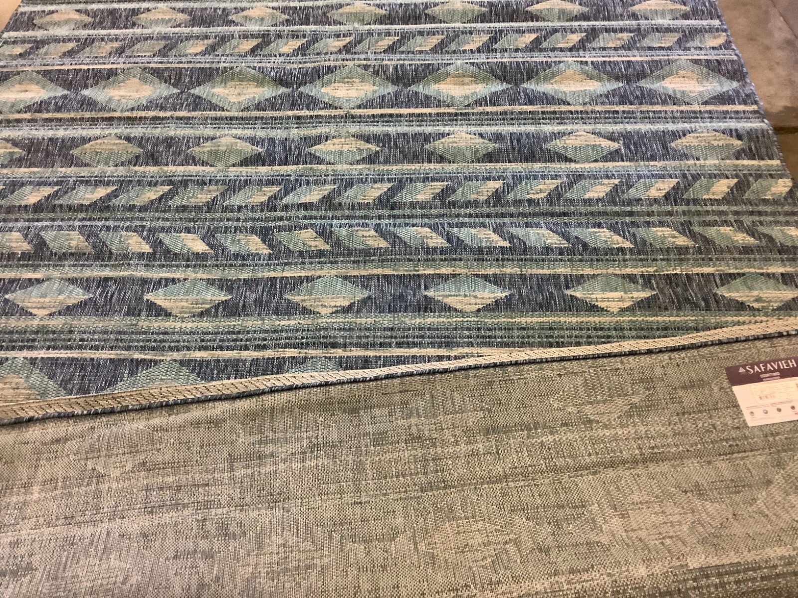 NAVY / AQUA 8′-0″ x 11′-0″ Flaw in Rug, Reduced Price 1172675026 CY8529-39421-8