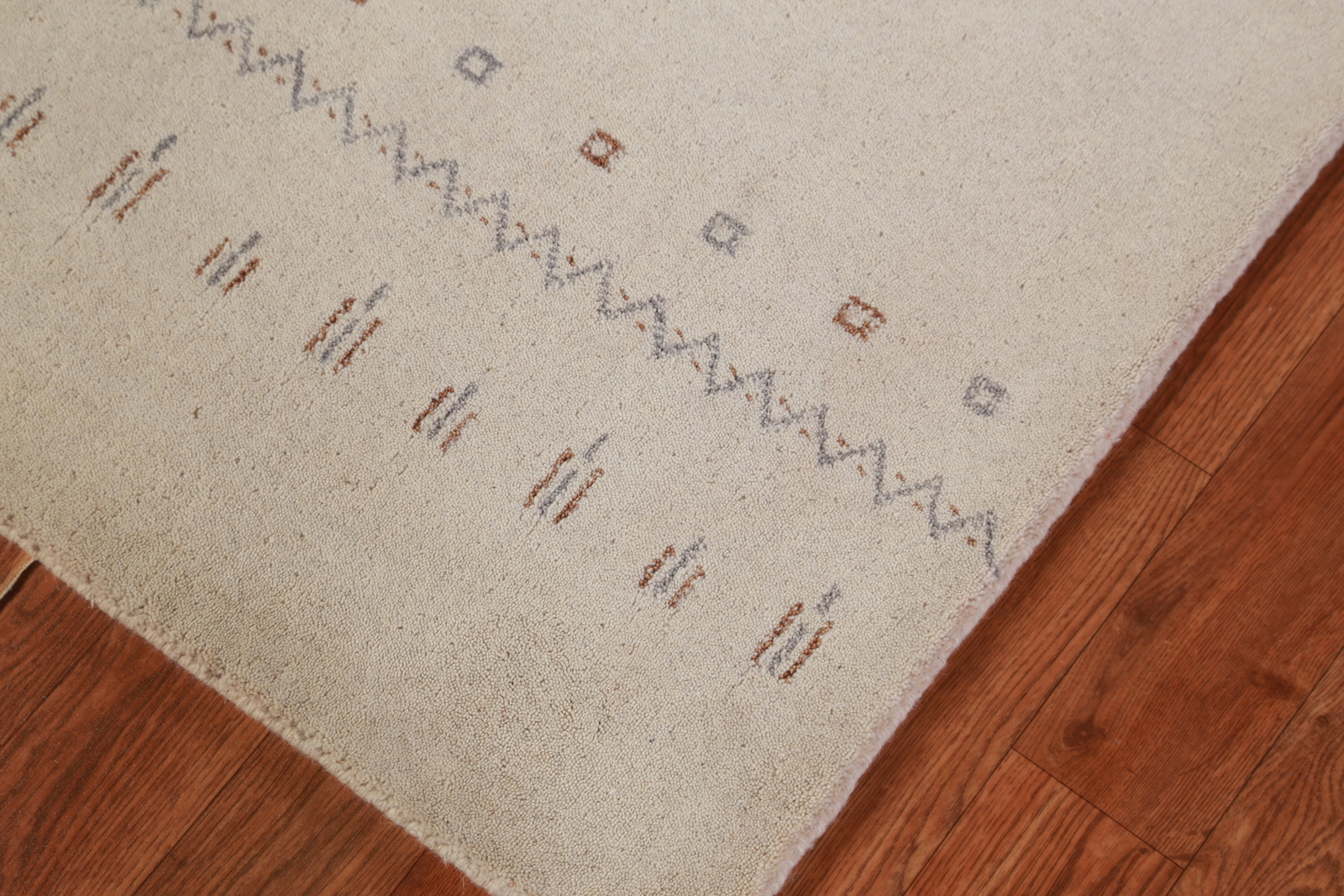 Oriental Gabbeh Rug Beige Handmade Wool 2×3 ft. for Foyer