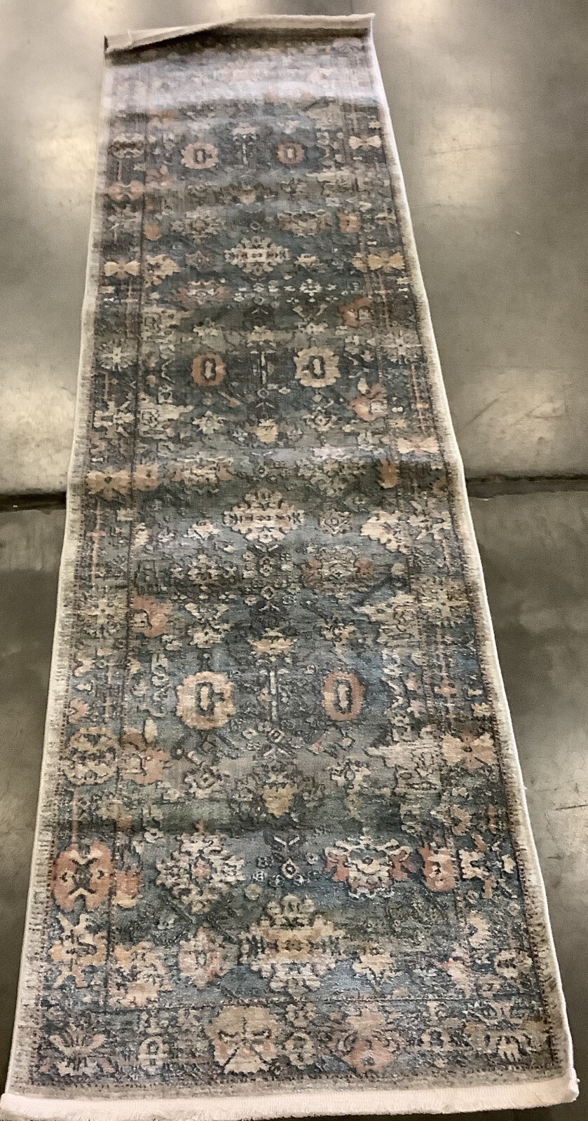 BLUE / IVORY 2′-2″ x 8′-0″ Back Stain Rug, Reduced Price 1172669102 VIC905M-28