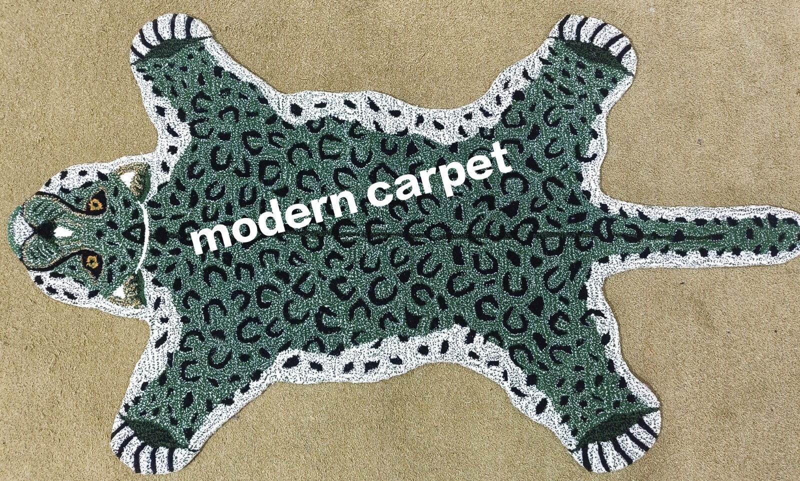 Leopard Rugs 3×5 Feet Handmade 100% Woolen Hand Tufted For Home Decoration