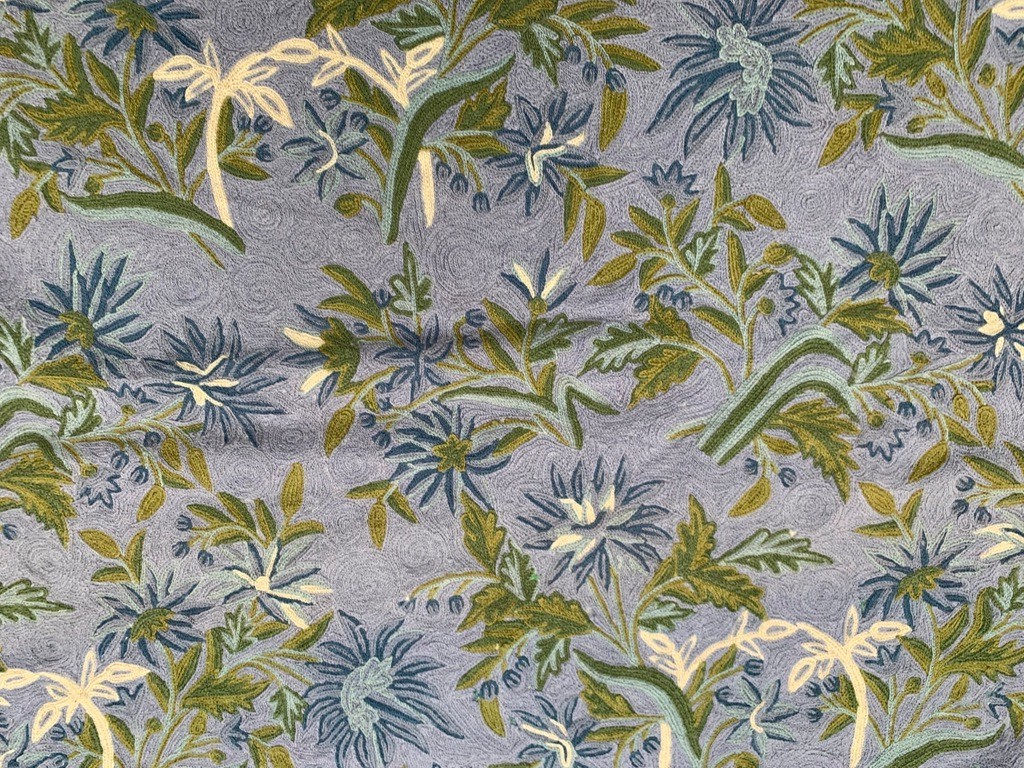 French Aubusson Needlepoint Rug 3×5 Ft Handmade Chain Stitch Area Rug, Vintage