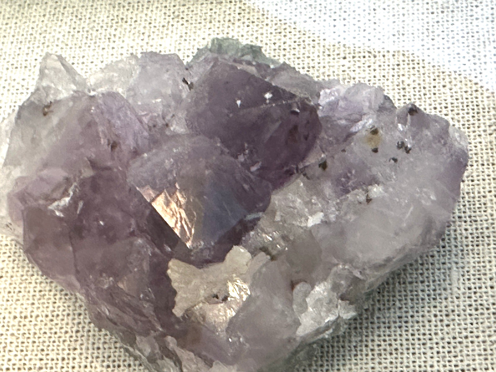 Amethyst Stone Framed In Shadow Box Beveled Mat Linen Backing 12”x12”x2.5” 4lbs