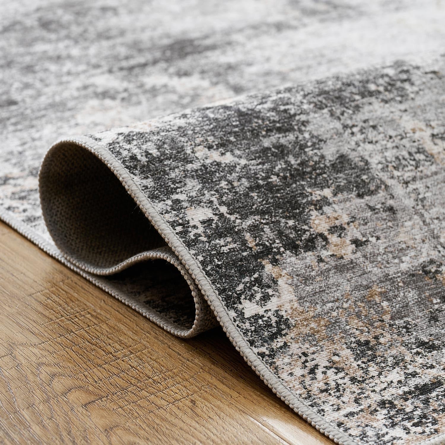 Runner Rug 2×6 Washable Rug Modern Rug Abstract Floor Mat Grey Multi Print Ru…