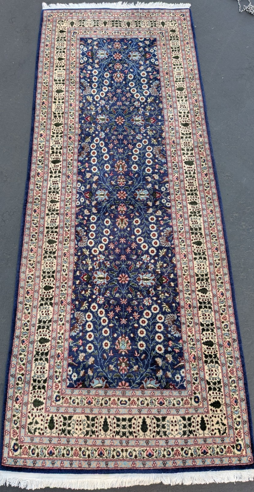 3’2″x8’7″ Turkish Rug Hereke Handmade 100%wool runner Flowers 7 Mountains 3×8.7